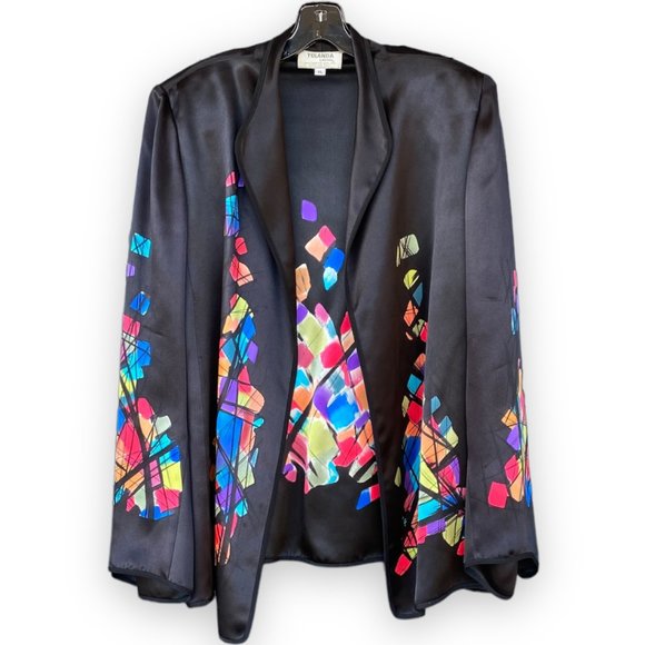 Yolanda Lorente Handpainted Black Stained Glass Jacket - Picture 2 of 11